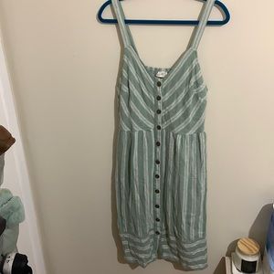 Sage green striped universal thread midi dress